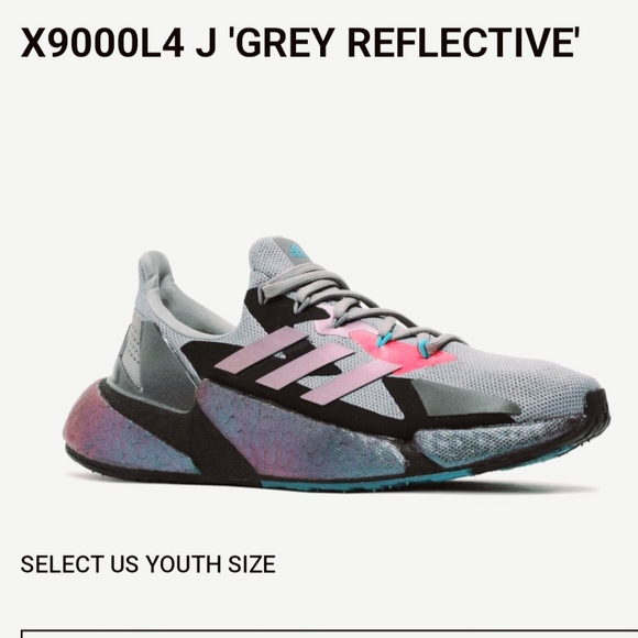 Adidas Boys X9000L4 Gray Reflective Running Shoes Sneakers Sz 6½ B or 8 Woman's - Picture 14 of 16